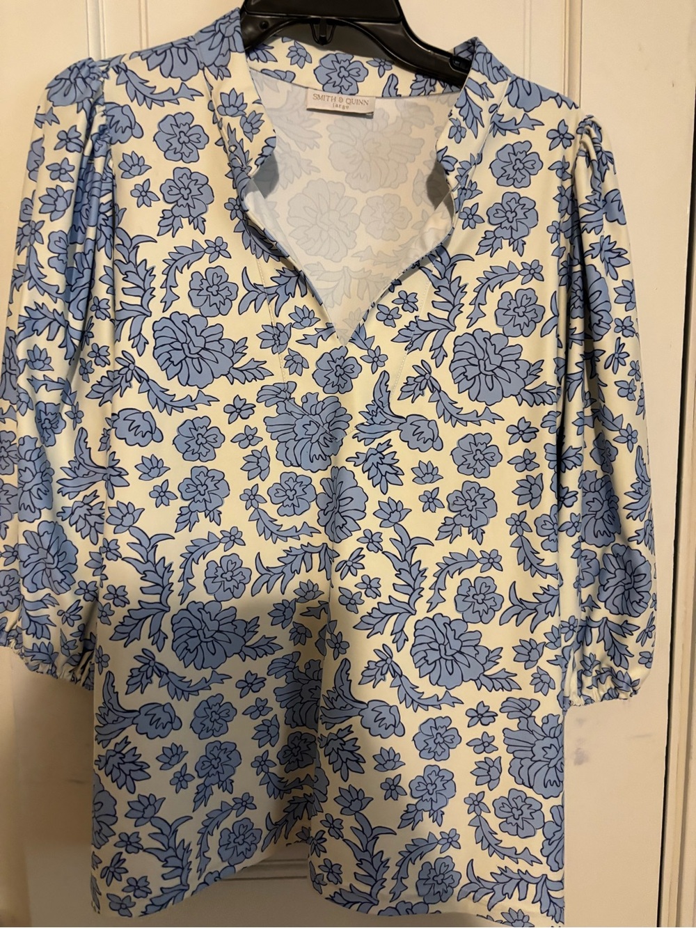 Smith & Quinn Blue Floral V-Neck Blouse